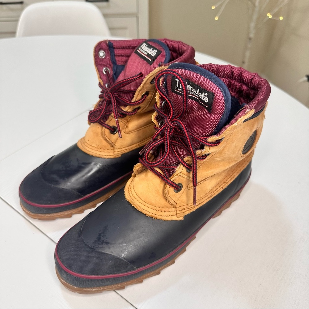 Trader Bay Black and Tan Winter Boots